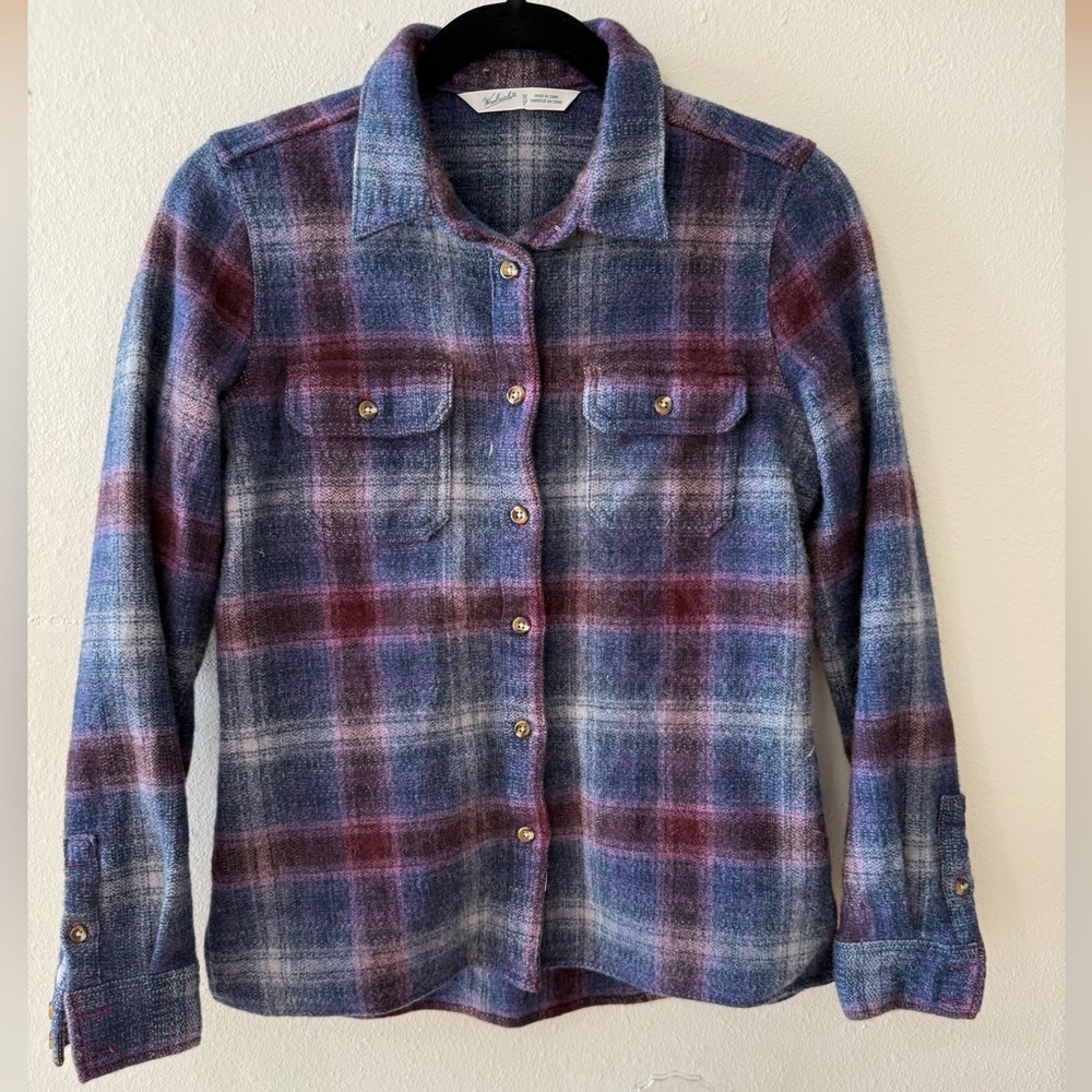 Woolrich women’s 100% wool plaid button down